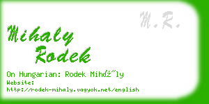 mihaly rodek business card